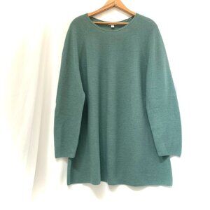 J Jill Merino Wool Roll Neck Sweater Size XL Sage Green Longline Tunic Washable